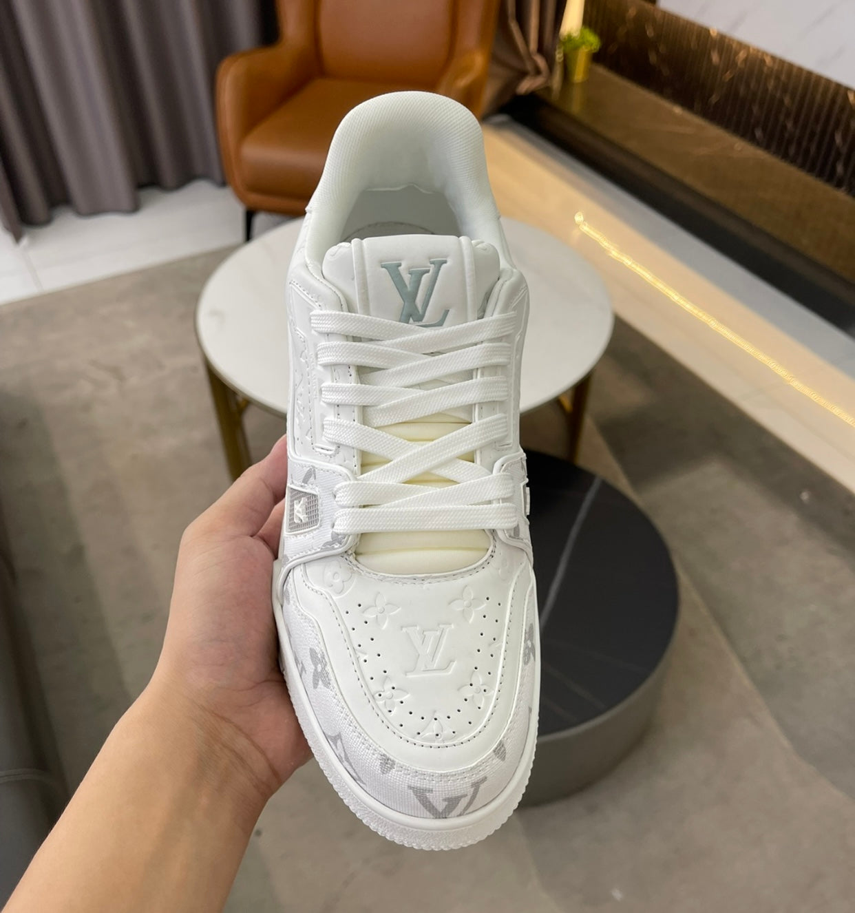 Lv trainer low trainers Louis Vuitton Silver size 11 US in Other