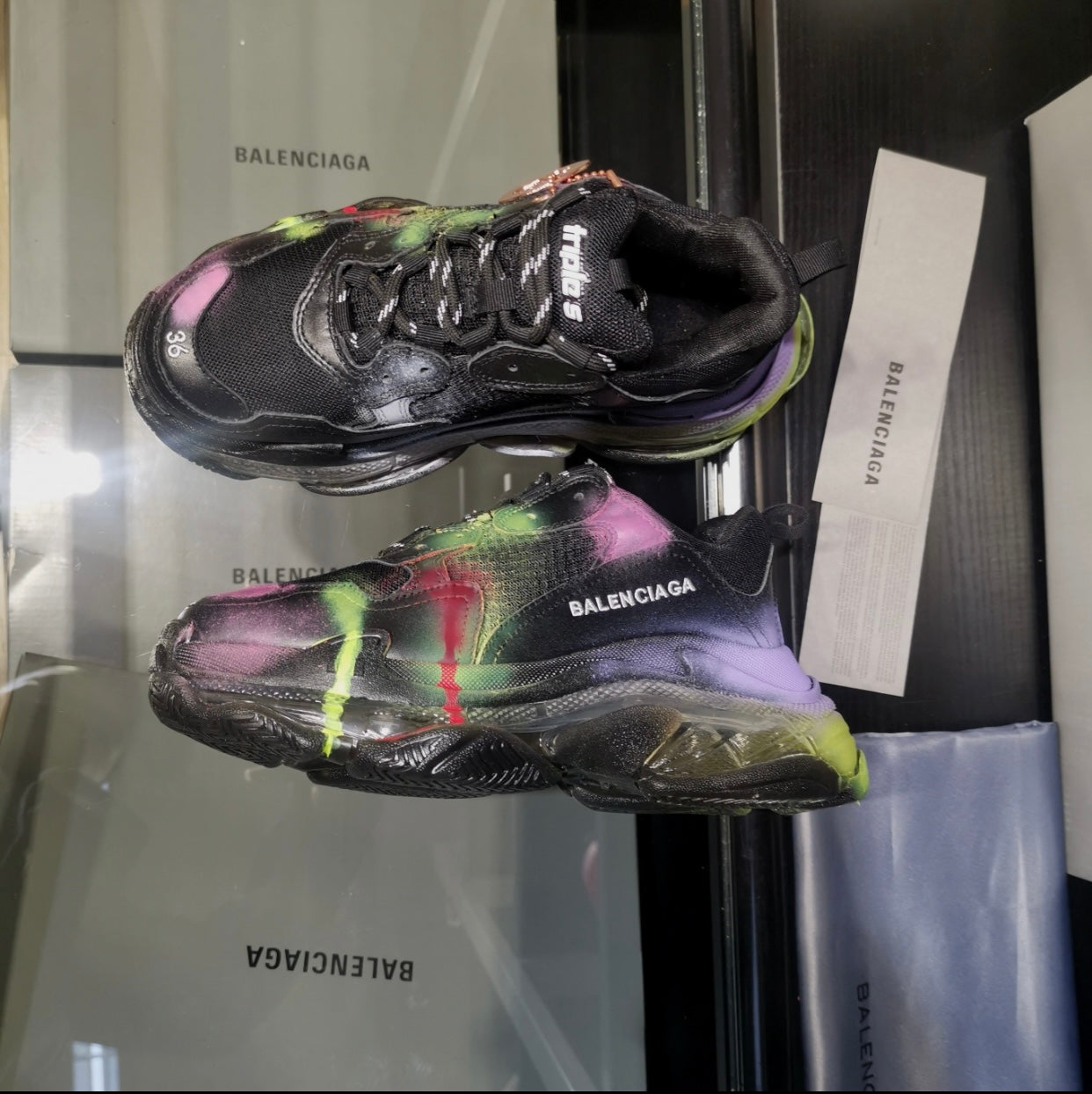 Balenciaga triple s store rainbow