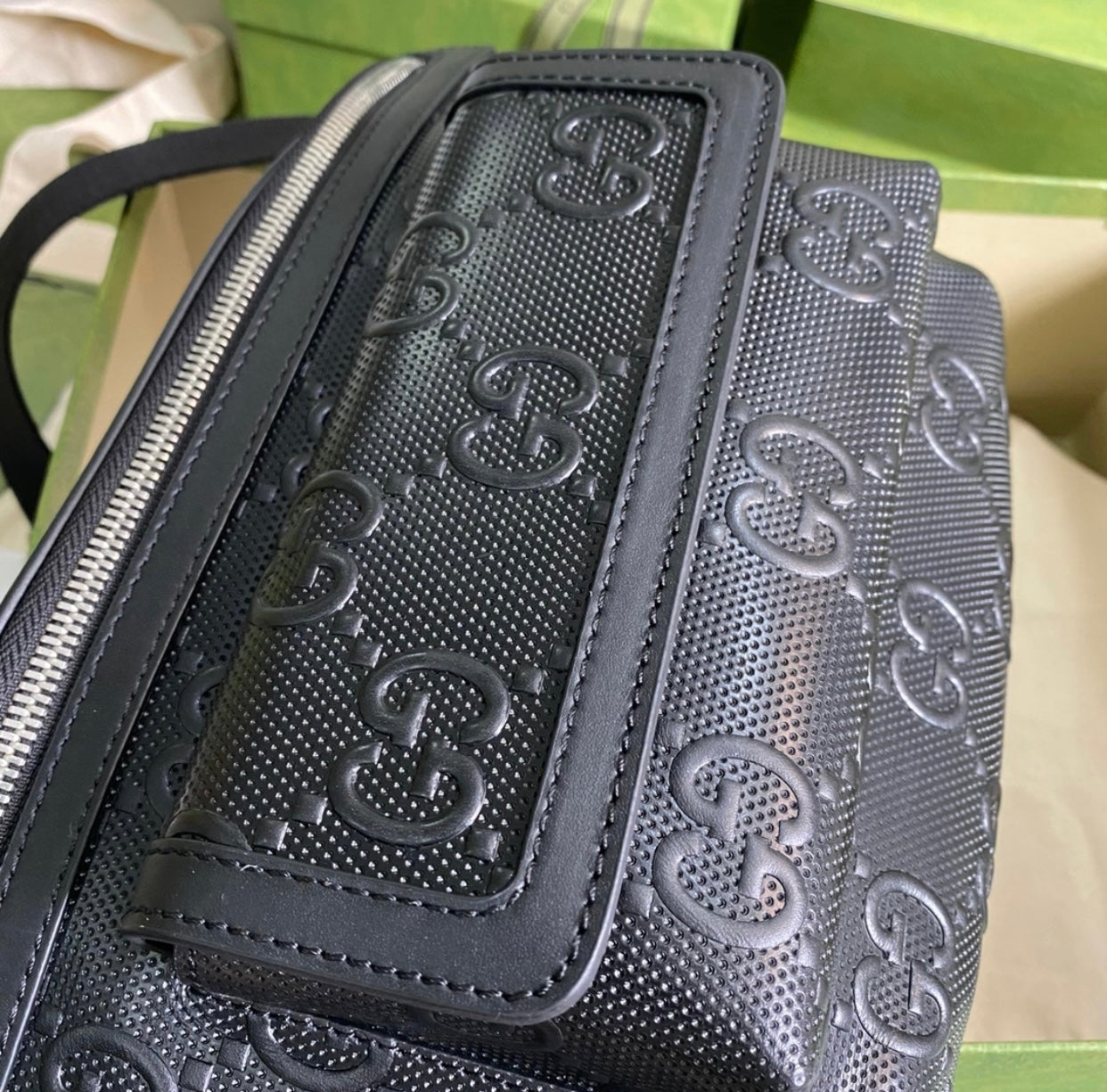 Gucci GG Embossed Belt Bag Black