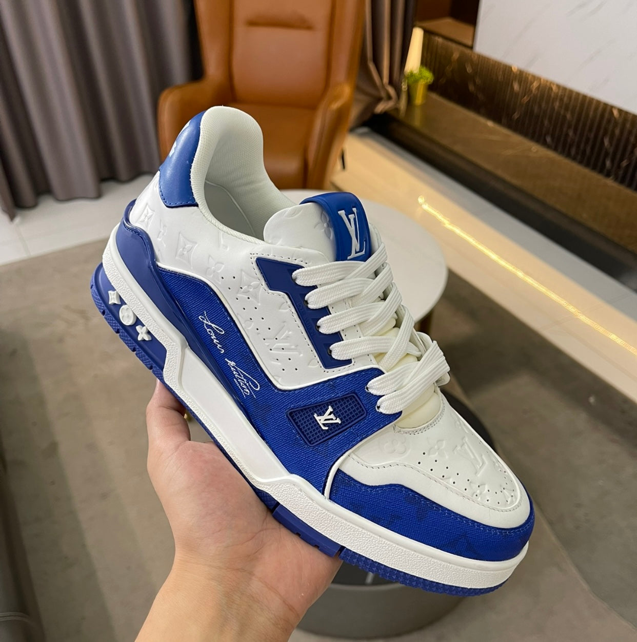 Louis Vuitton® LV Trainer Sneaker Navy. Size 13.0 in 2023